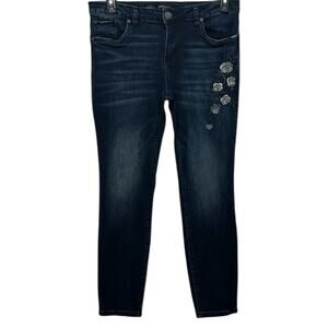 STS BLUE Jeans Womens Size 31 Emma Ankle Skinny Floral Embroidery